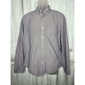 MENS J CREW BLUE 100% COTTON MICRO STRIPE LIGHTWEIGHT BUTTON UP SLIM FIT SHIRT S